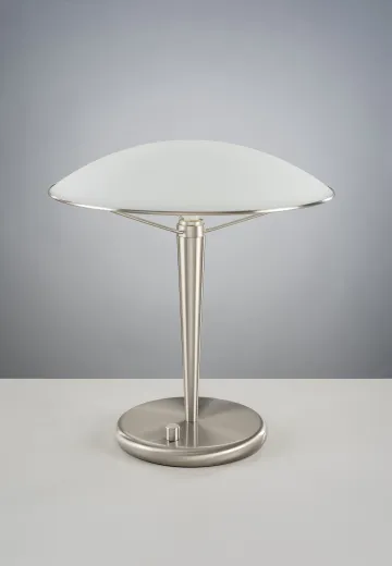 Brushed Nickel Table Lamp w/Milk Glass Shade