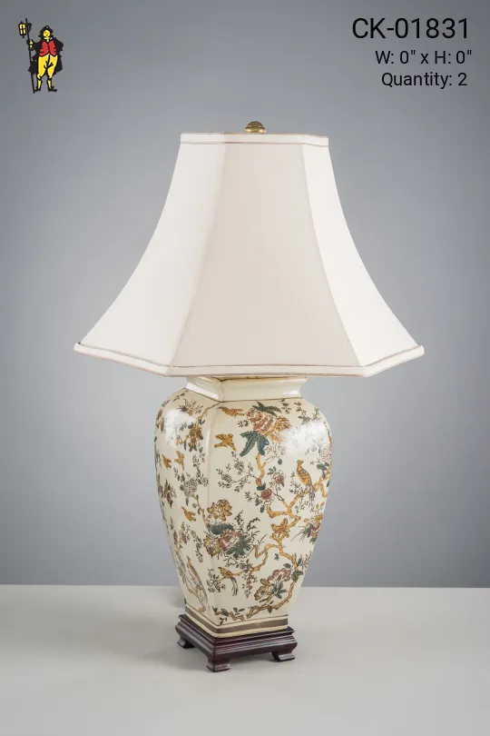 Ceramic Floral Table Lamp