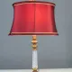 Traditional Glass & Brass One Light Table Lamp w/Marble Base #0