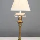 Brass Column Footed Table Lamp w/Crystal Drops #0