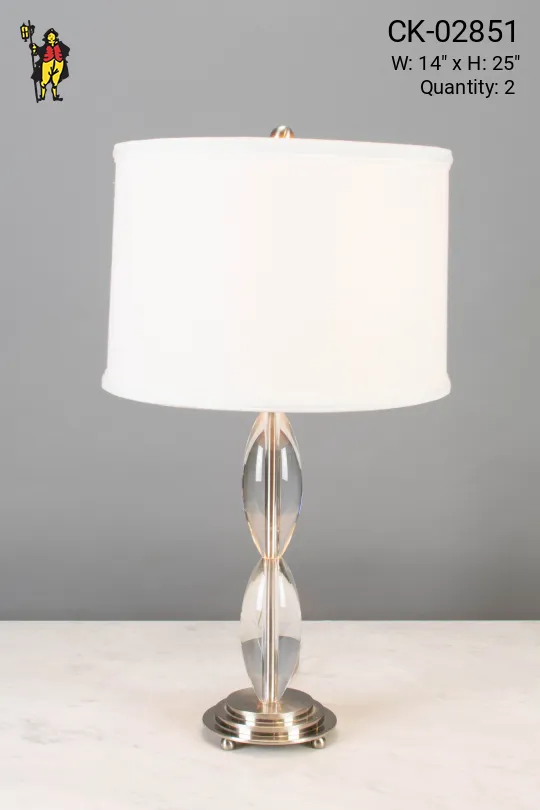 Glass Table Lamp w/Silver Base