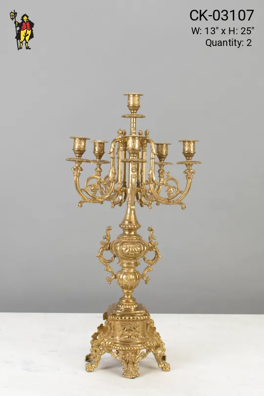 Five Light Non-Electric Candelabra