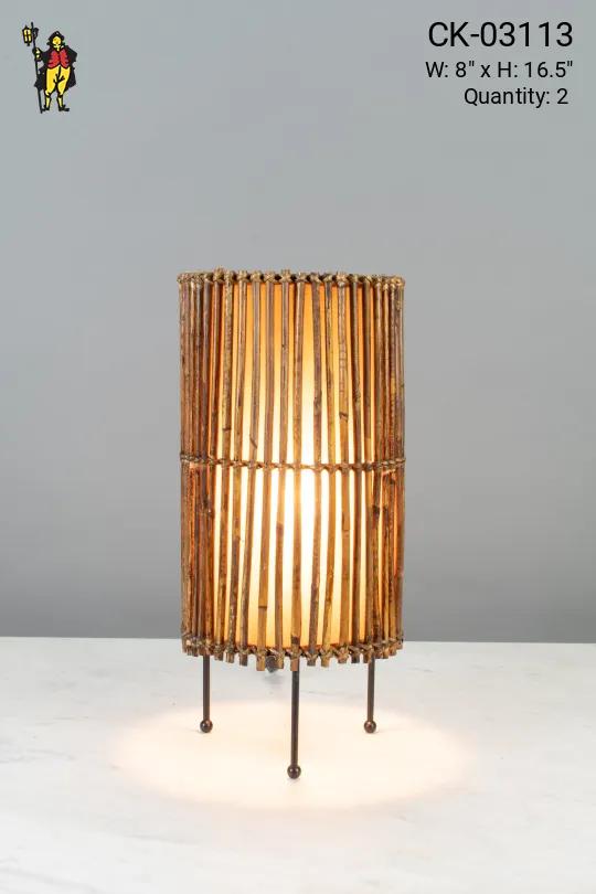 Bamboo Lantern Style Table Lamp