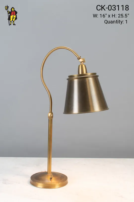 Adjustable One Light Table Lamp w/Metal Shade
