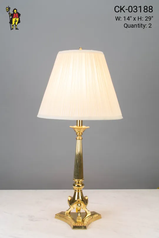 Formal Polished Brass Table Lamp