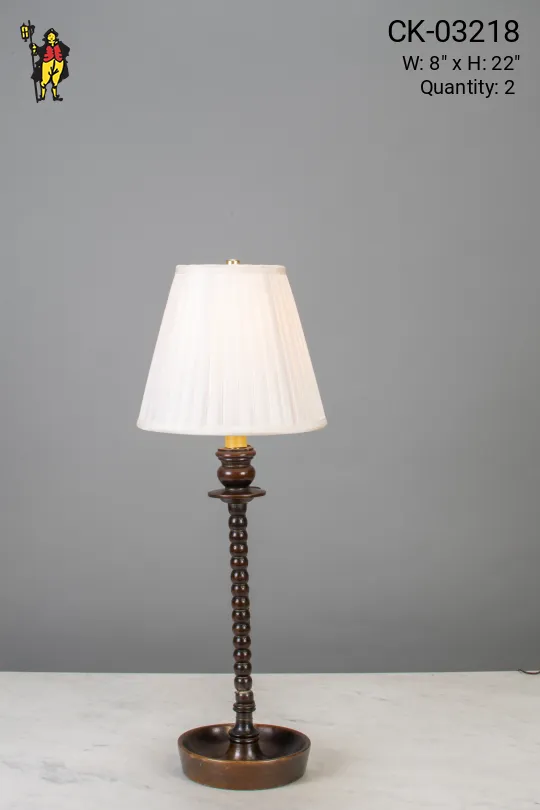 Tall Wooden Single Candle Table Lamp