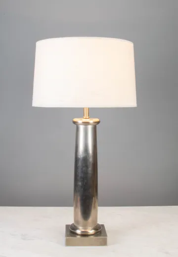 Modern Polished Nickel Table Lamp