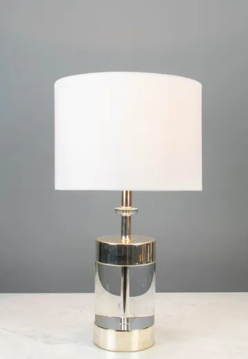 Glass & Chrome Table Lamp