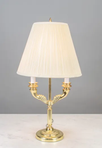 Two Candle Polished Brass Table Lamp