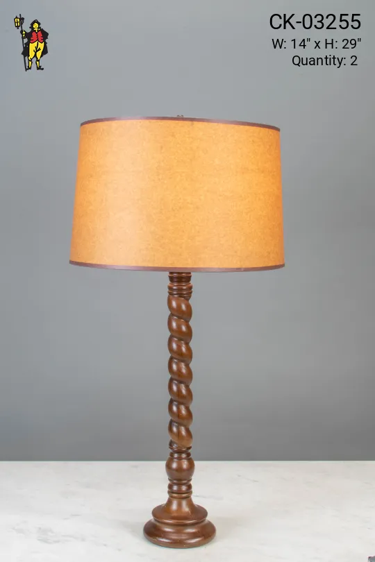 Tall Wooden Table Lamp
