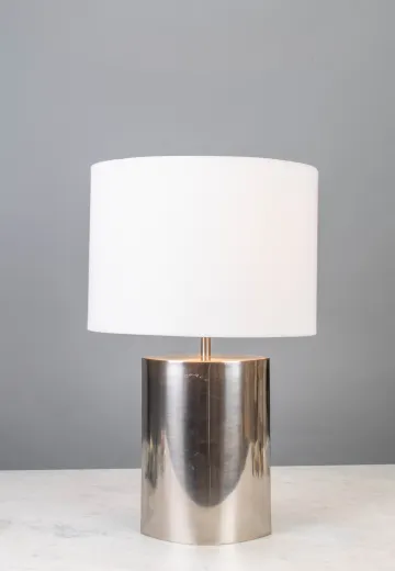 Modern Polished Silver Table Lamp