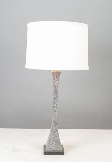 Eclectic Table Lamp w/White Drum Shade