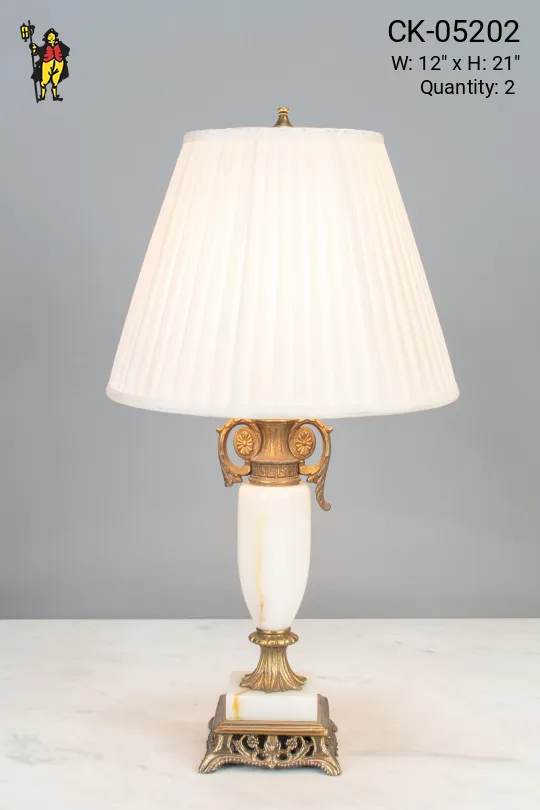 Marble & Brass Urn Style Table Lamp