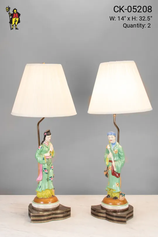 Asian Ceramic Figure Table Lamp