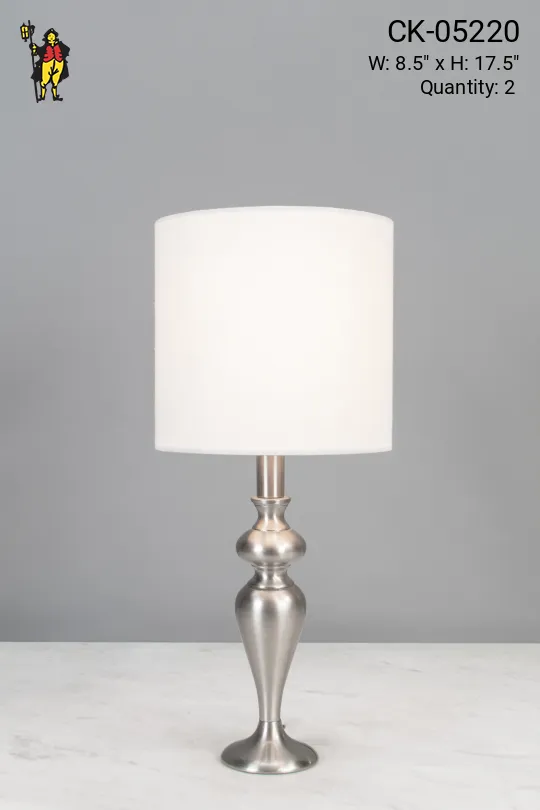 Small Modern Silver Table Lamp