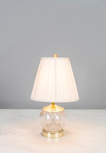 Glass & Brass Small Table Lamp