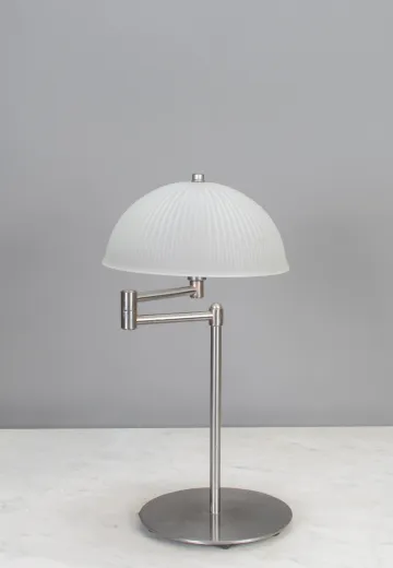 Contemporary Adjustable Silver Table Lamp