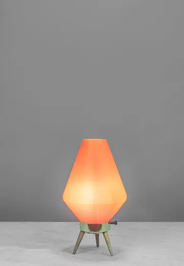 Orange Plastic One Light Table Lamp