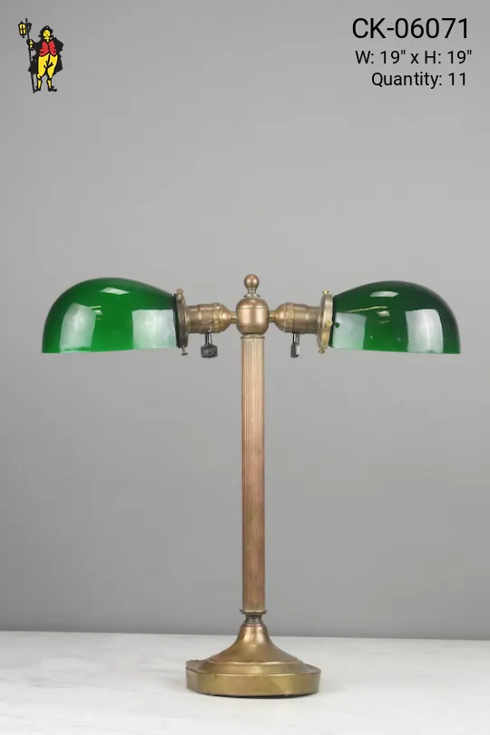 Partner Desk Lamp w/Green Glass Shade