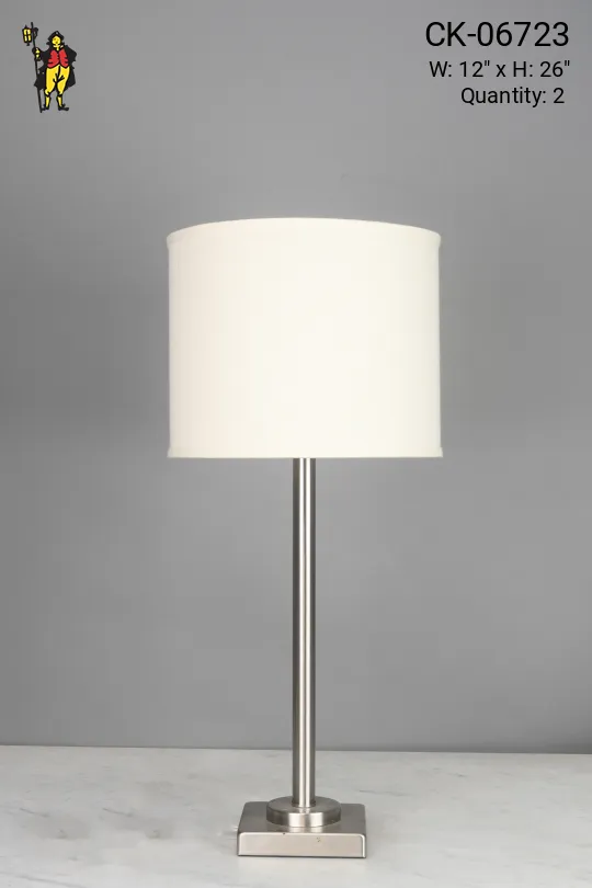Polished Nickel Pole Table Lamp