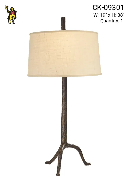 Three Leg Wood Finished Table Lamp