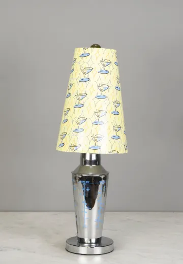 Chrome Cocktail Shaker Table Lamp