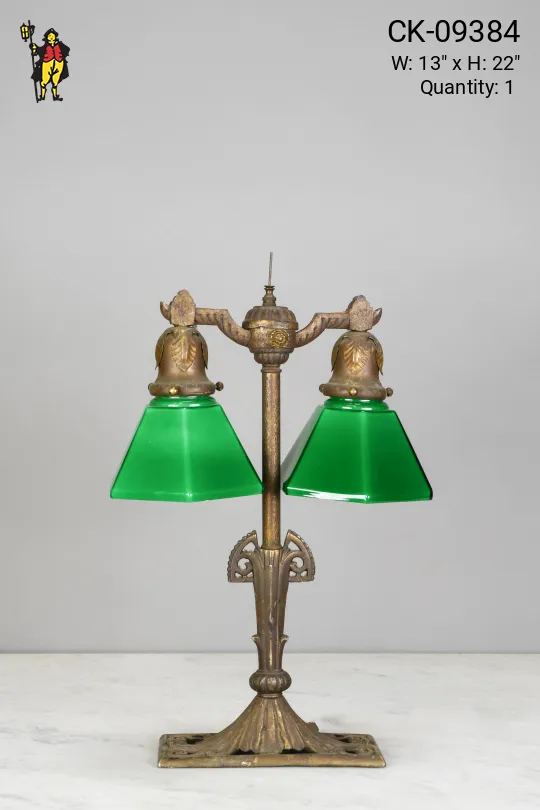 Antique Brass Two Light Table Lamp