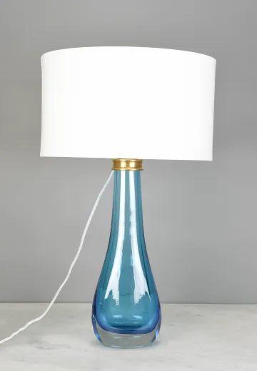 Blue Glass Modern Table Lamp