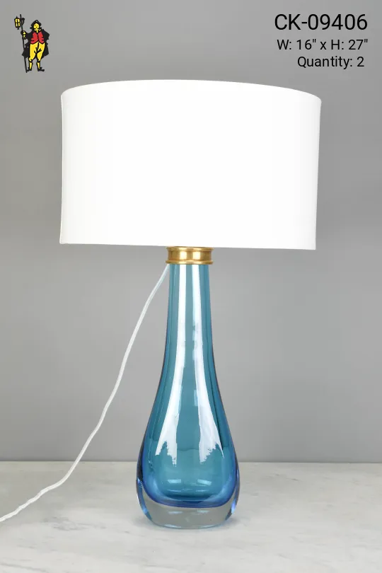 Blue Glass Modern Table Lamp