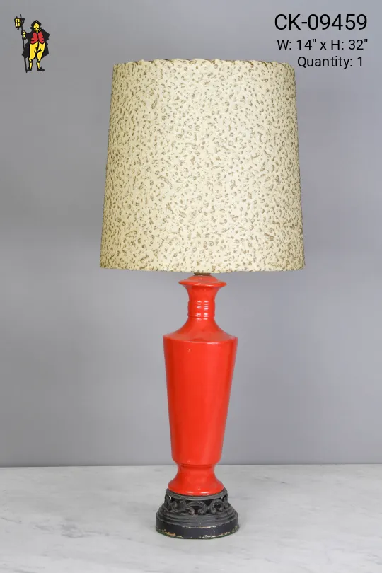 Tall Red Ceramic Table Lamp