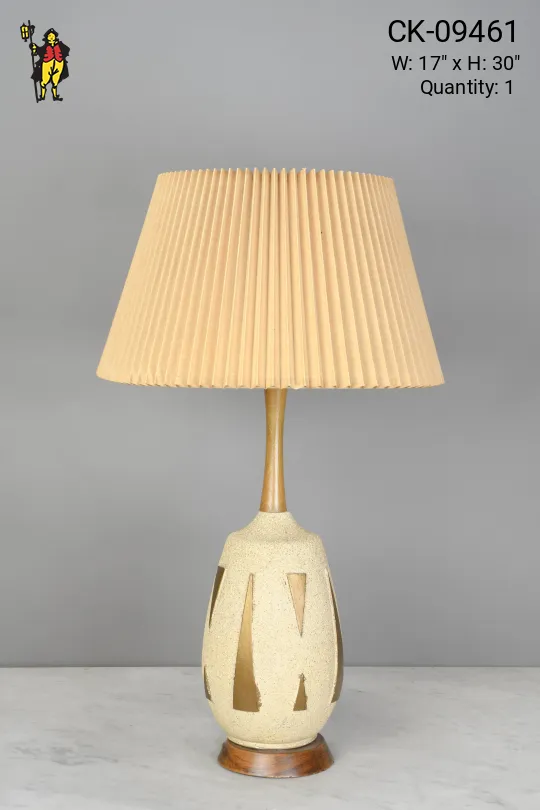 Beige Textured Table Lamp