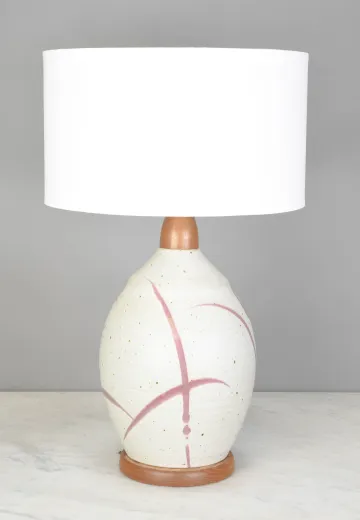 White Cermaic Abstract Table Lamp