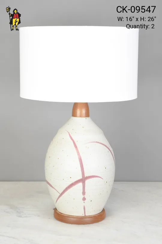 White Cermaic Abstract Table Lamp