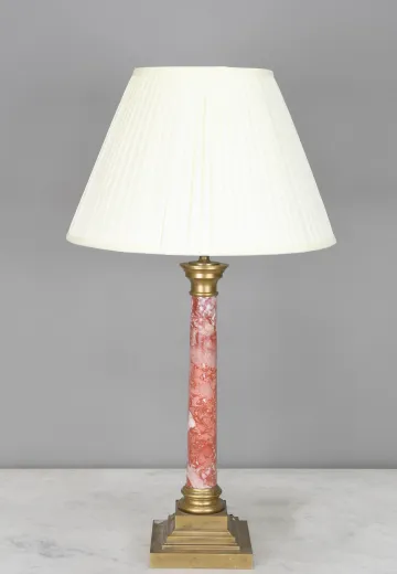 Marbalized Column Table Lamp