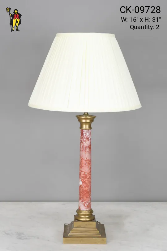 Marbalized Column Table Lamp