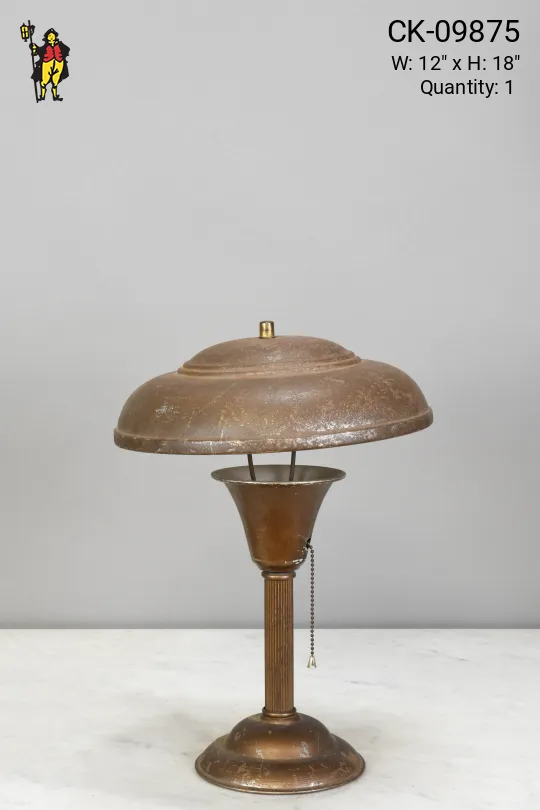Distressed Metal Shaded Table Lamp