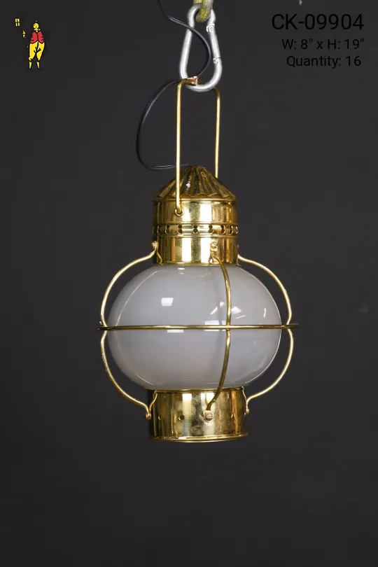 19" Polished Brass Onion Lantern