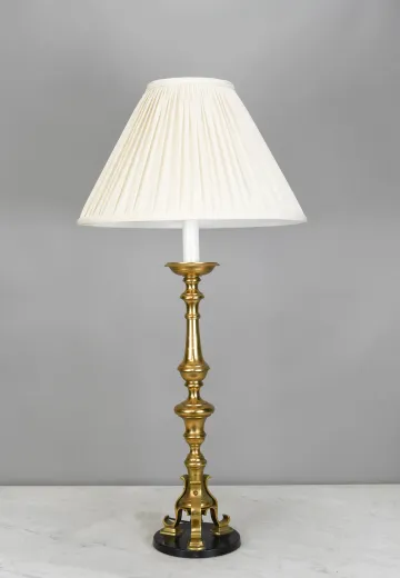 Tall Brass Single Candle Table Lamp
