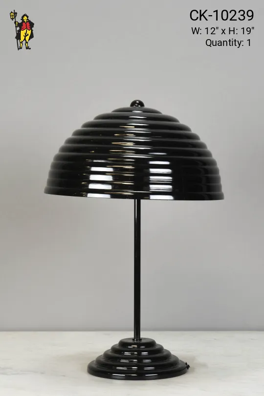 Black Step Shaded Table Lamp