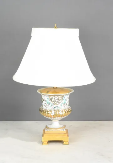 White & Yellow Traditional Ceramic Table Lamp