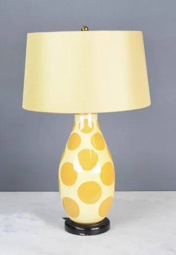 Yellow Polka Dot Modern Ceramic Table Lamp