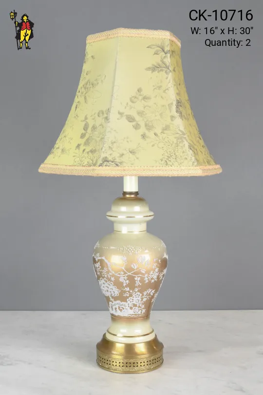 Floral Themed Ceramic Table Lamp