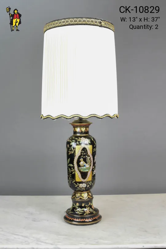 Black Painted Ceramic Table Lamp