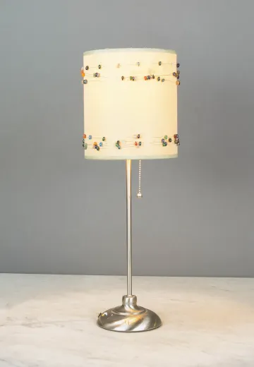 Stick Table Lamp w/Christmas Light Shade