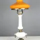 Faux-Oil White & Brass Ceramic Table Lamp #0