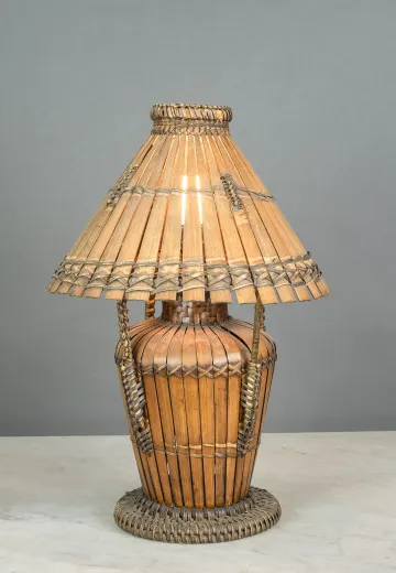 Bamboo Style Oversize Table Lamp