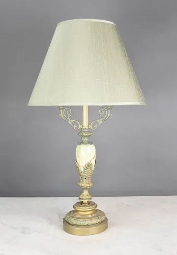 Victorian Brass & Marble Table Lamp