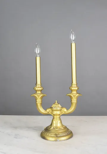 Two Candle Brass Table Candelabra
