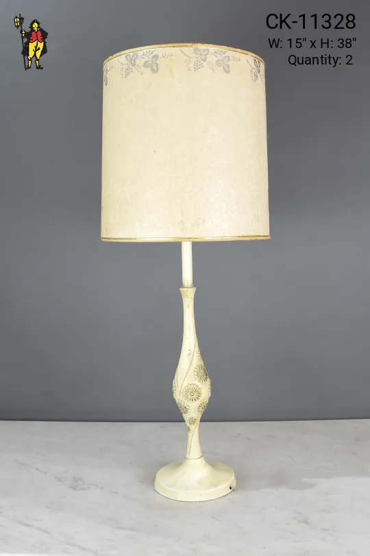 Tall Floral Ceramic Table Lamp