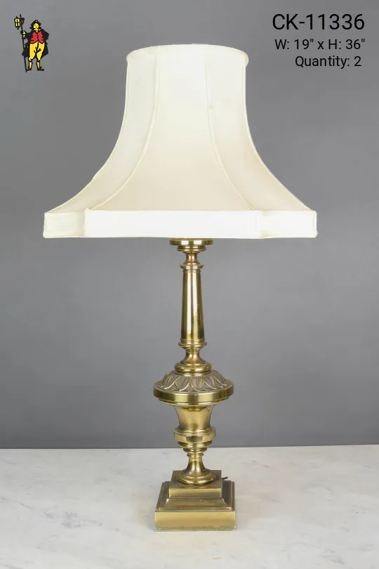 Tall Formal Brass Table Lamp
